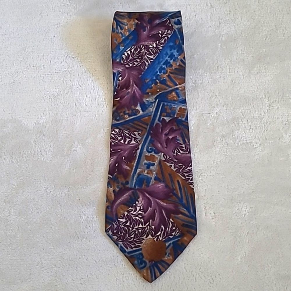 Vintage Designer Christian Dior Men's Necktie Abstract Floral All Silk Classic